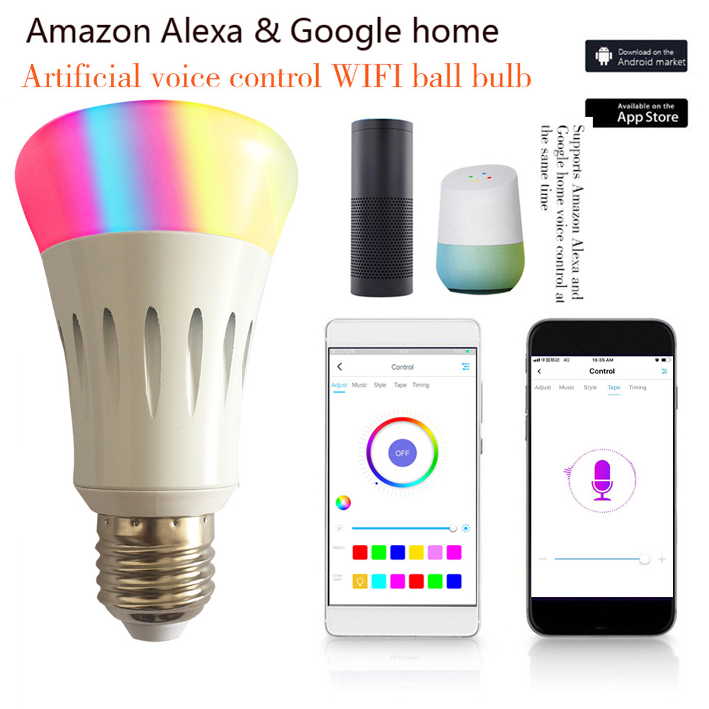 หลอดไฟอัจฉริยะ Led หลอดไฟ Zigbee Rgb หรี่แสงได้ Amazon Alexa, Google Home